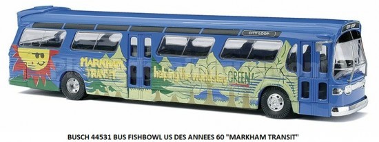 BUS FISHBOWL US DES ANNEES 60  ''MARKHAM TRANSIT&quot;