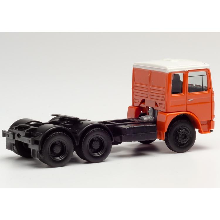 TRACTEUR ROMAN DIESEL ORANGE TOIT BLANC CHASSIS NOIR A 3 ESSIEUX