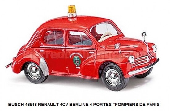 RENAULT 4CV BERLINE 4 PORTES POMPIERS DE PARIS