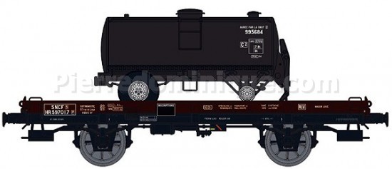 Wagon Mono-porteur UFR avec remorque citerne NOIRE UNIE