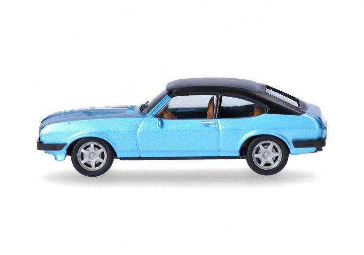 COUPE FORD CAPRI MKII 1974-78 BLEU MIAMI METALLISE TOIT VINYL NOIR