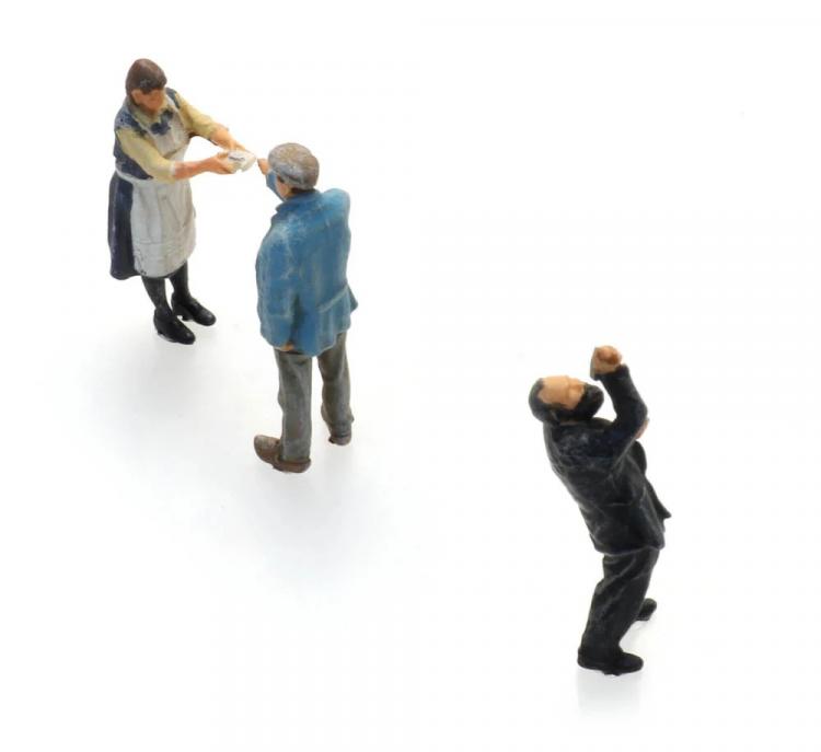 VENDEUR DE HARENGS ET CONSOMMATEURS X3