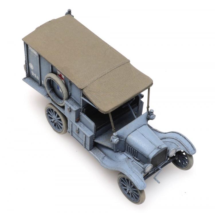 VEHICULE MILITAIRE FORD T AMBULANCE FRANCAISE