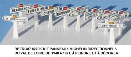 KIT PANNEAUX MICHELIN DIRECTIONNELS DU VAL DE LOIRE DE 1948 Ã€ 1971, Ã€ PEINDRE ET Ã€ DÈCORER