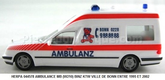  AMBULANCE MB (W210) BINZ KTW VILLE DE BONN ENTRE 1995 ET 2002