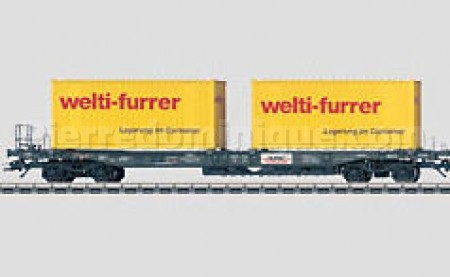 *PROMOS* -  WAGONS POCHE CHARGES 2 X 20FT CONTENEURS WELTI FURRER