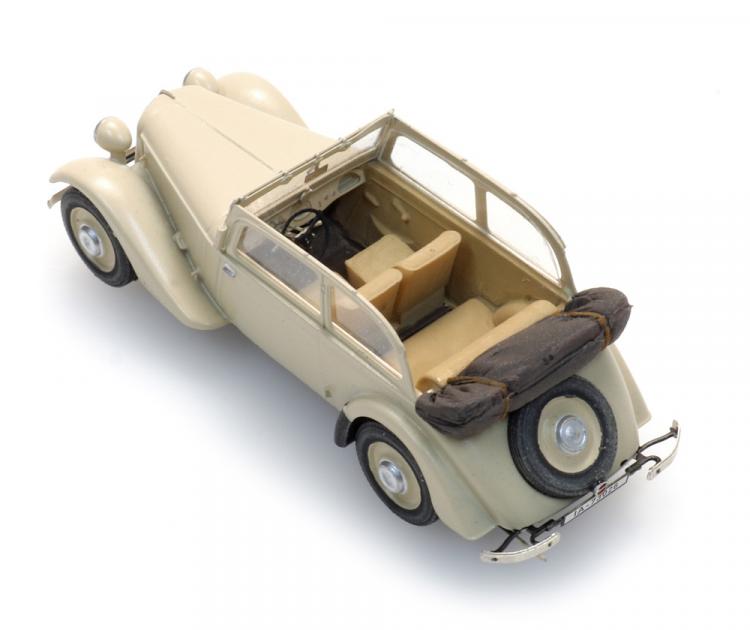 LIMOUSINE CABRIOLET OUVERT ADLER TRUMPF JUNIOR CREME BACHE NOIRE