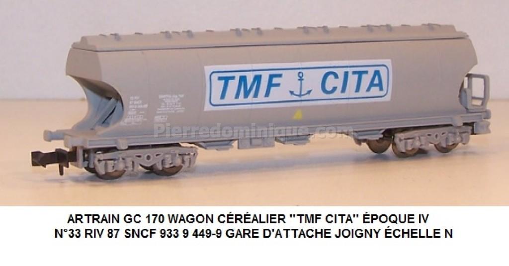 Wagon Céréalier Trix Ermewa TMF CITA 92017 - Modèle Réduit HO - Neuf