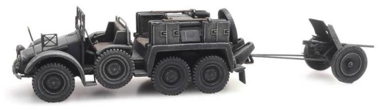 TRACTEUR D'ARTILLERIE DE LA WAHRMART DE L'ALLEMAGNE NAZIE AVEC CHAR ANTI-TANK