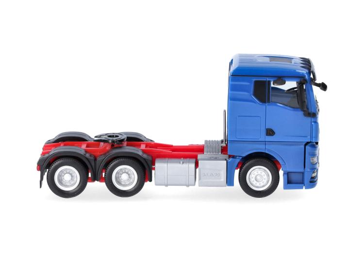 TRACTEUR MAN TGX GN BLEUE ET ROUGE 3 ESSIEUX