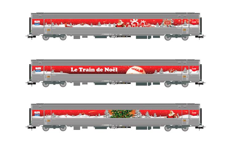 ENSEMBLE DE 3 VOITURES COCA COLA LE TRAIN DE NOEL DE 2010 SNCF - (A RESERVER)