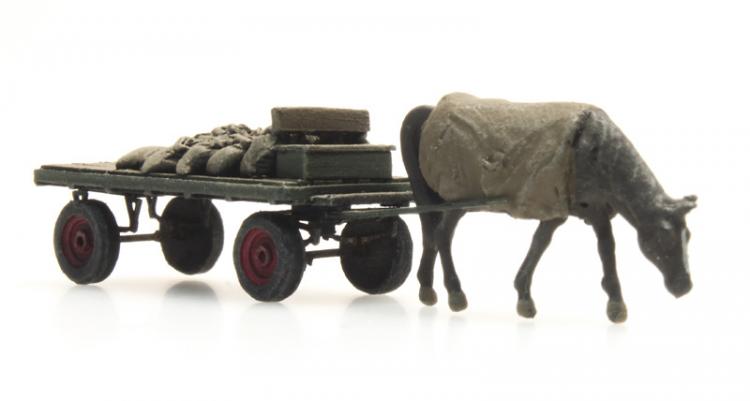 CHARIOT A CHARBON AVEC CHEVAL ECHELLE N