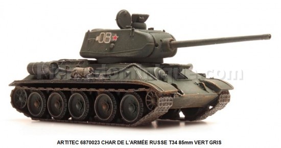 CHAR DE L'ARMÉE RUSSE T34 85mm VERT GRIS