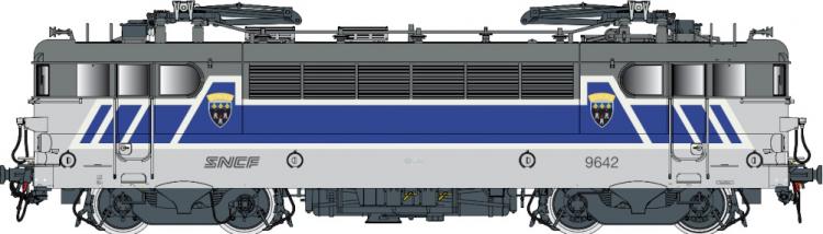 LOCOMOTIVE ELECTRIQUE BB9642, LIVRÉE TGV ATLANTIQUE LOGO NOUILLE BLASON: TOURS / DÉPÔT: TOUR ST PIERRE SNCF - AC 3 RAILS DIGITAL SOUND - (A RESERVER)