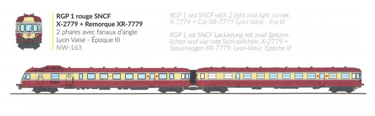 AUTORAIL DIESEL RGP 1 X 2779 + REMORQUE XR 7779 LYON VAISE SNCF