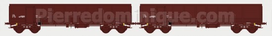 Set de 2 Wagons TOMBEREAU FAS Ep.V Bogie Y25 (Bogies REE)