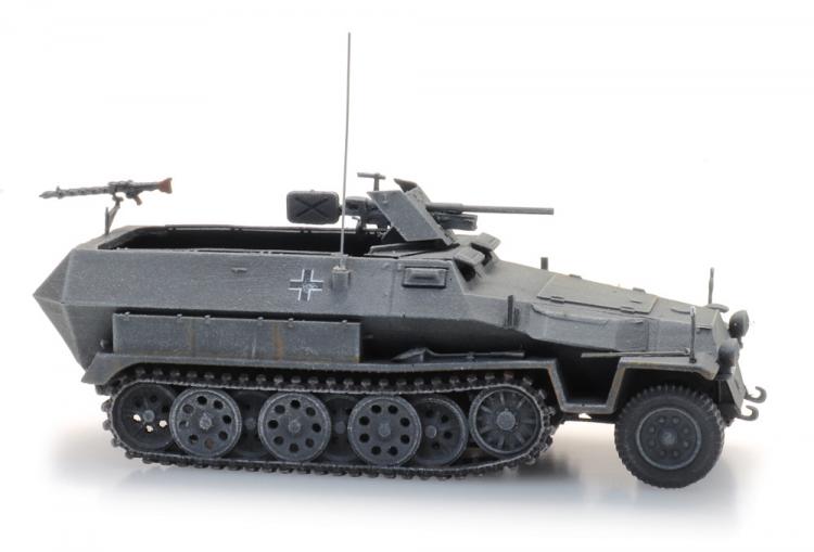 HALTRACK VEHICULE DE TRANSPORT DE TROUPE Sd.Kfz 251/10 AVEC CANON ANTI CHAR PaK36 DE 37MM GRIS WEHRMACTH