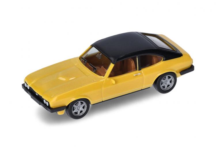 COUPE FORD CAPRI MKII JAUNE DAYTONA TOIT VINYL NOIR 1974-78