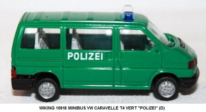 MINIBUS VW CARAVELLE T4  VERT POLIZEI (D)
