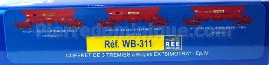 COFFRET 3 WAGONS TREMIES ''SIMOTRA'' Type 2 et type 3  Ep IV-V