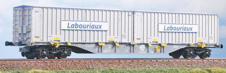 WAGON MULTIMODAL TYPE SGNS ERMEWA AVEC 2 CONTENEURS LABOURIAUX - (A RESERVER)