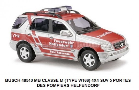 MB CLASSE M (TYPE W166) 4X4 SUV 5 PORTES DES POMPIERS HELFENDORF