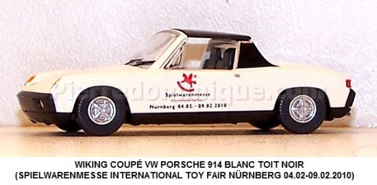 COUPÉ VW PORSCHE 914 BLANC TOIT NOIR  (SPIELWARENMESSE INTERNATIONAL TOY FAIR NÜRNBERG 04.02-09.02.2010)