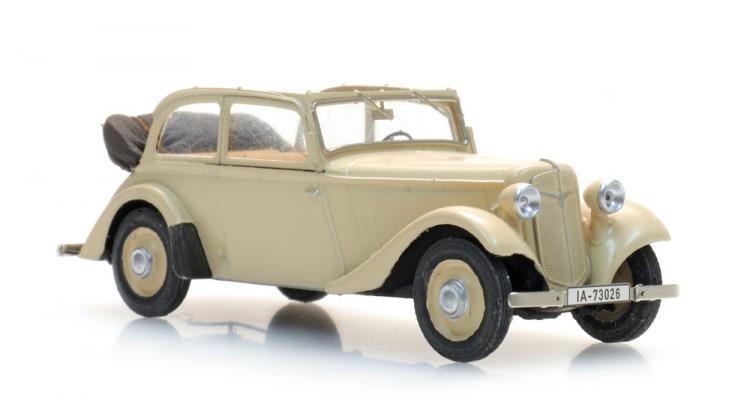 LIMOUSINE CABRIOLET OUVERT ADLER TRUMPF JUNIOR CREME BACHE NOIRE