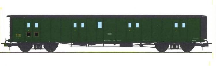 FOURGON A BOGIE ex-PLM N°58803 SNCF - SANS FEUX DE FIN DE CONVOI