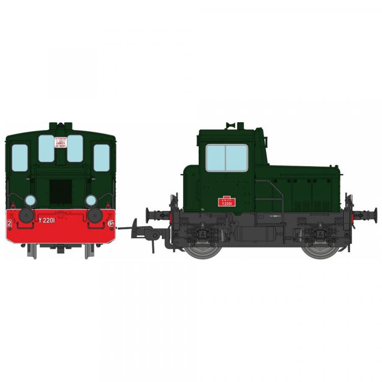 LOCOTRACTEUR DIESEL Y-2201 ORIGINE VERT 306-TRAVERSES ROUGES SNCF