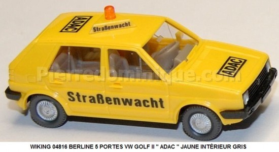 BERLINE 5 PORTES VW GOLF II " ADAC " JAUNE INTÉRIEUR GRIS