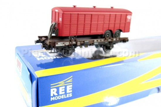 *PROMOS* - WAGON PLAT UFR MONO PORTEUR SNCF + REMORQUE