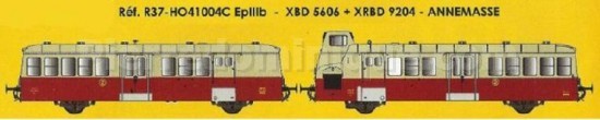 Autorail XBD 5606 + Remorque XRBD 9204 Rouge/Crème EpIIIb