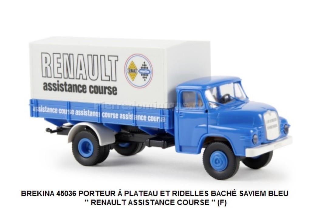 Camion Renault JM 240 Plateau Ridelles Bâché + Remorque – Échelle 1:10 – Tôle