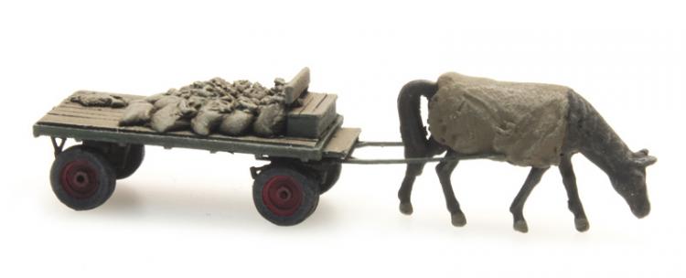 CHARIOT A CHARBON AVEC CHEVAL ECHELLE N