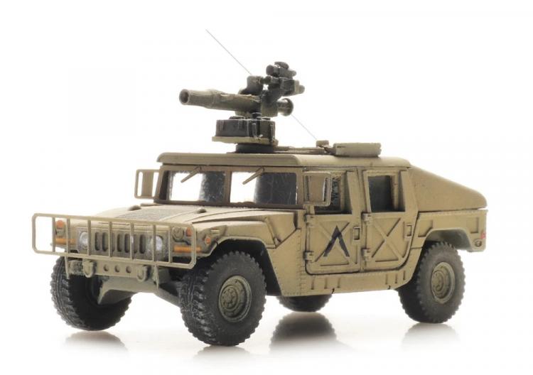 HUMVEE VEHICULE BLINDEANTI CHAR TOW DE L ARMEE AMERICAINE CAMOUFLAGE DESERT