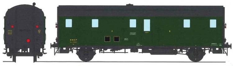 FOURGON DEV 52 N°58507 SUD EST SNCF - AVEC FEUX DE FIN DE CONVOI