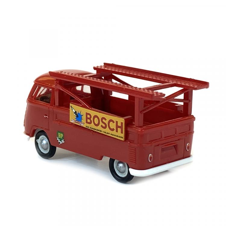 VW T1b TRANSPORT DE VOITURE DE COURSE ROUGE BOSCH 1960