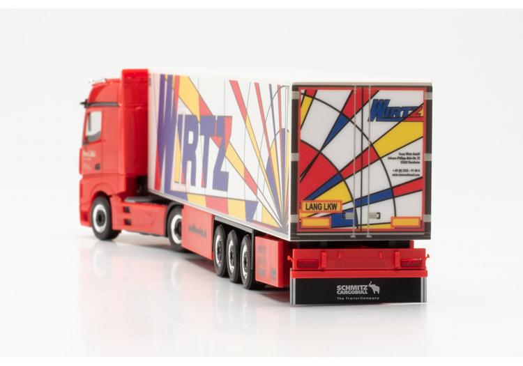 TRACTEUR MERCEDES BENZ ACTROS 18 BIGSPACE ORANGE SEMI-REMORQUE FRIGO WIRTZ POPART