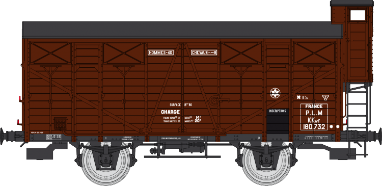 WAGON COUVERT OCEM 19, N° KKwf 180732 PLM