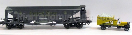 *PROMOS* - MUSEUM 2000 WAGON TREMIE CHARBON AVEC CAMION  ''Leonhard Weiss'''