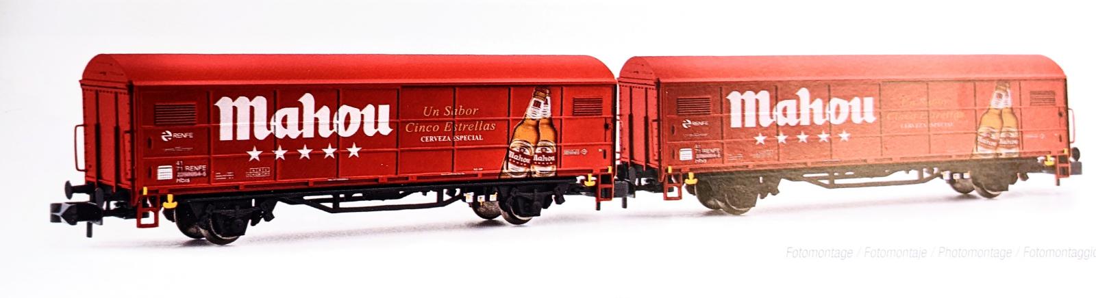 Arnold HN6645 Set de 2 wagons couverts à essieux JPD, RENFE, Coca-Cola, échelle N