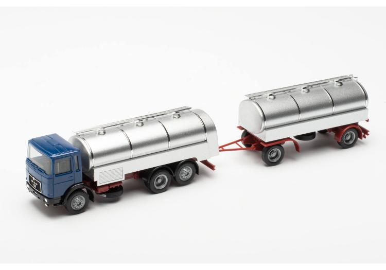 CAMION MAN F8 CITERNE AVEC REMORQUE CABINE COURTE TRANSPORT DU LAIT