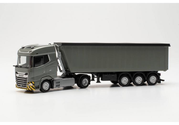 SEMI-REMORQUE DAF XG BENNE 3 ESSIEUX GRIS BACHE GRIS FONCE