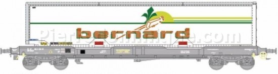 Wagon porte conteneur à bogies type KM, caisse mobile  \'\'BERNARD\'\' SNCF