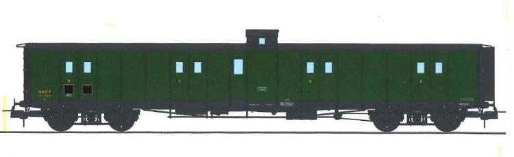 FOURGON A BOGIE ex-PLM N°58896 SNCF - SANS FEUX DE FIN DE CONVOI