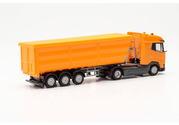 SEMI-REMORQUE DAF XG BENNE 3 ESSIEUX ORANGE BACHE