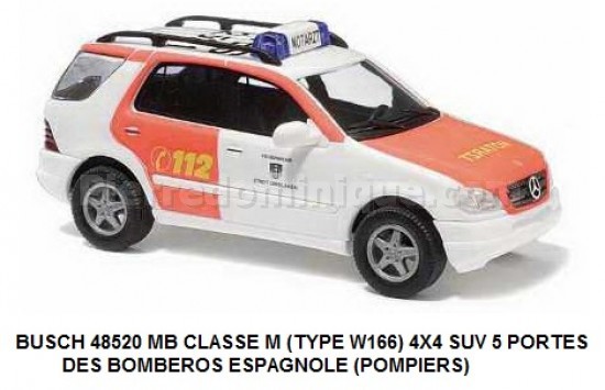 MB CLASSE M (TYPE W166) 4X4 SUV 5 PORTES DES BOMBEROS ESPAGNOLE (POMPIERS)