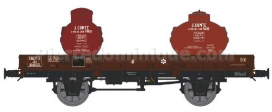 WAGON PLAT OCEM 29 + CITERNES J.COMPTE