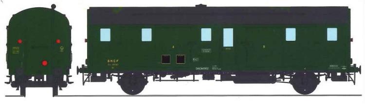 FOURGON DEV 52 N°49240 SUD OUEST SNCF - AVEC FEUX DE FIN DE CONVOI